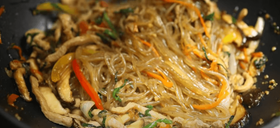 Add cooked <b>noodles</b> and <b>vegetables</b> to pan. Mix until <b>noodles</b> are fully coated in sauce. Turn off heat.